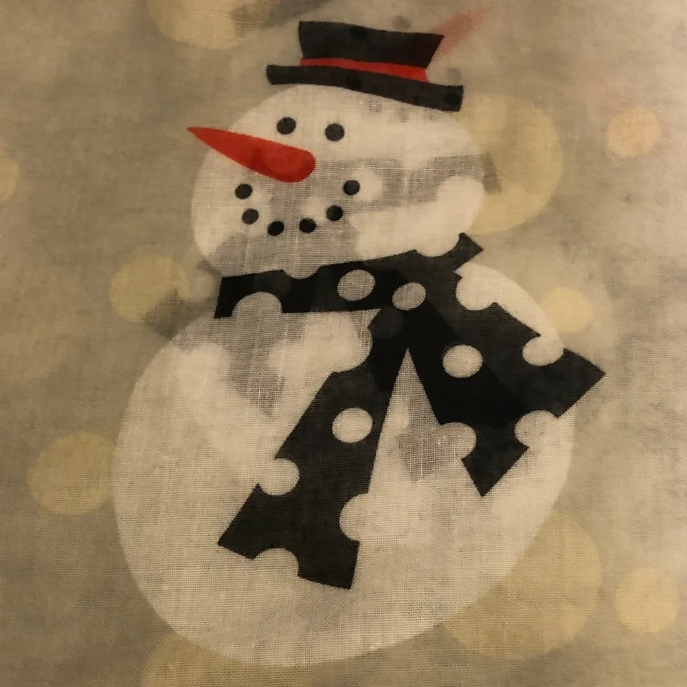 Snowman Print Gray Infinity Scarf